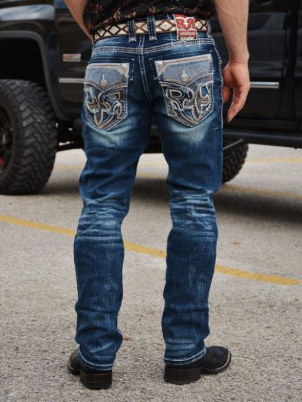 Rock Revival - Mens Amari J200R Straight Jean, size 40 US mens, color blue. - Picture 2 of 7
